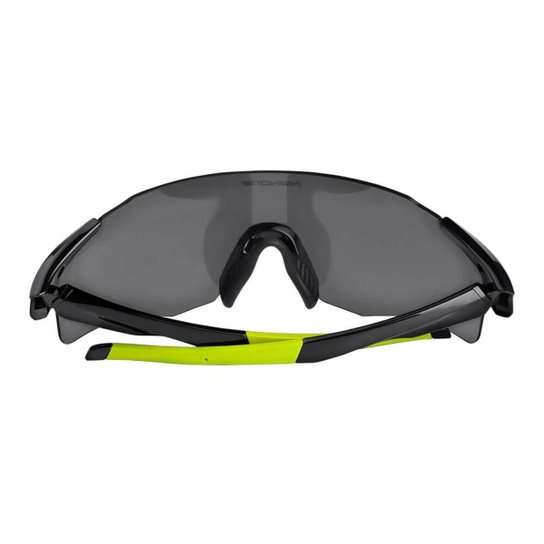 Óculos Ciclista Flux c/2 lentes Fume/Transp Pto/Amr Neon High One